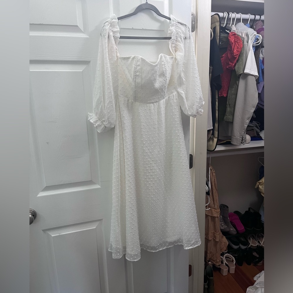 White Lulus textured dress